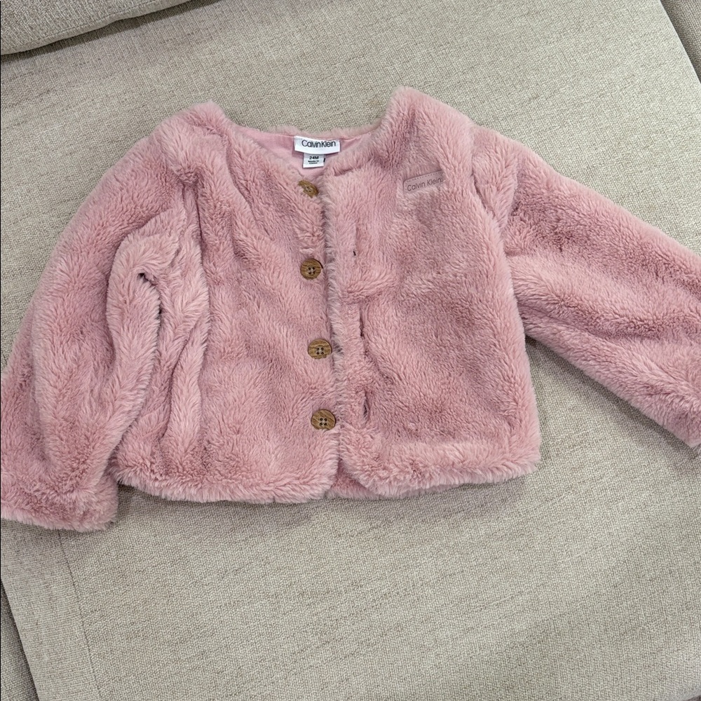 Baby/ toddler Calvin Klein Pink Faux Fur Jacket